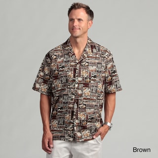 Pacific Legends Mens Turtle Tapa Aloha Shirt