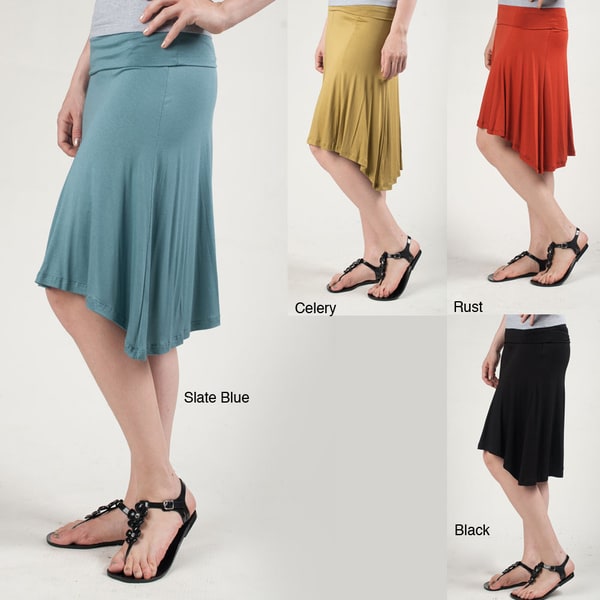 Tabeez Women's Fold-over High-low Skirt