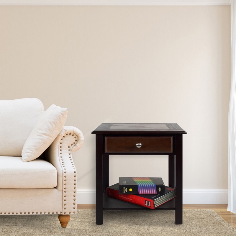 Nassau Walnut Espresso End Table