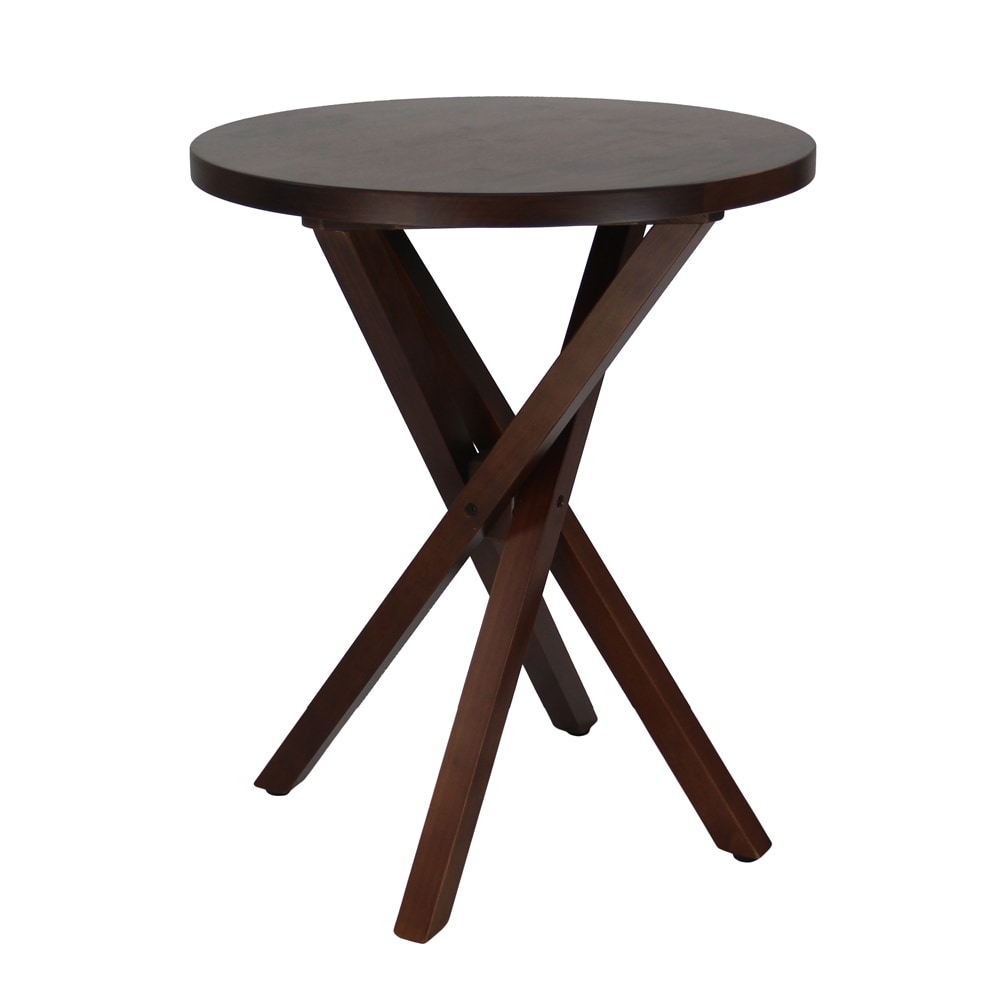 Walnut Espresso Criss Cross Table