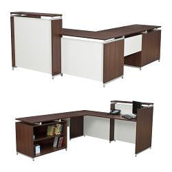 Regency Seating OneDesk ADA Compliant Reception Desk with 62 inch Open Shelf Return Regency Seating Reception Desks