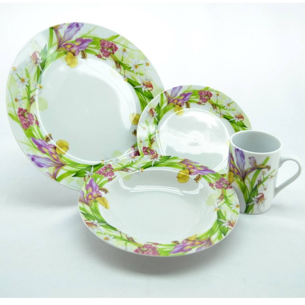 Three Star Purple Orchids 16-piece Dinnerware Set