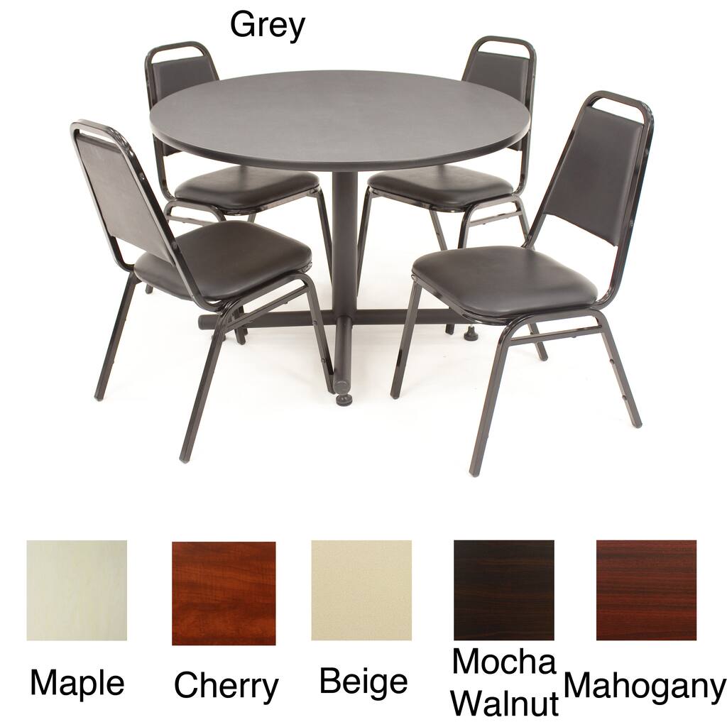 Regency Seating 42-inch Round Table and Four Stackable Chairs