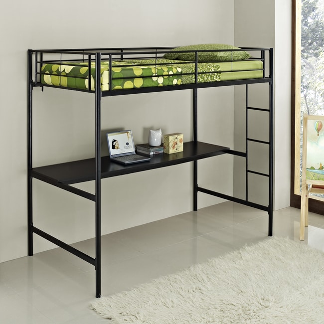 Twin/ Workstation Black Bunk Bed