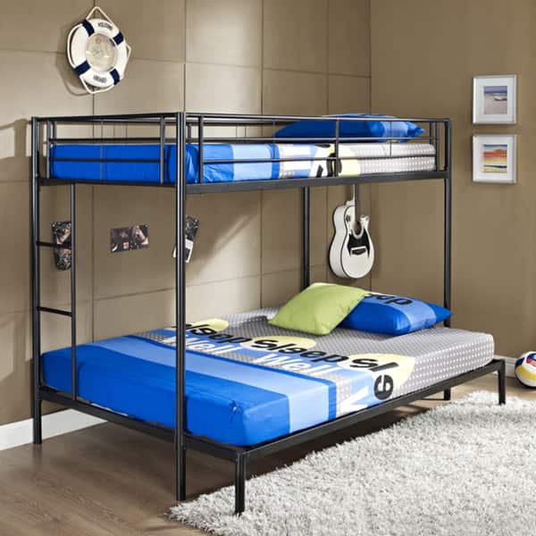 Twin/ Double Black Bunk Bed Overstock 6818019