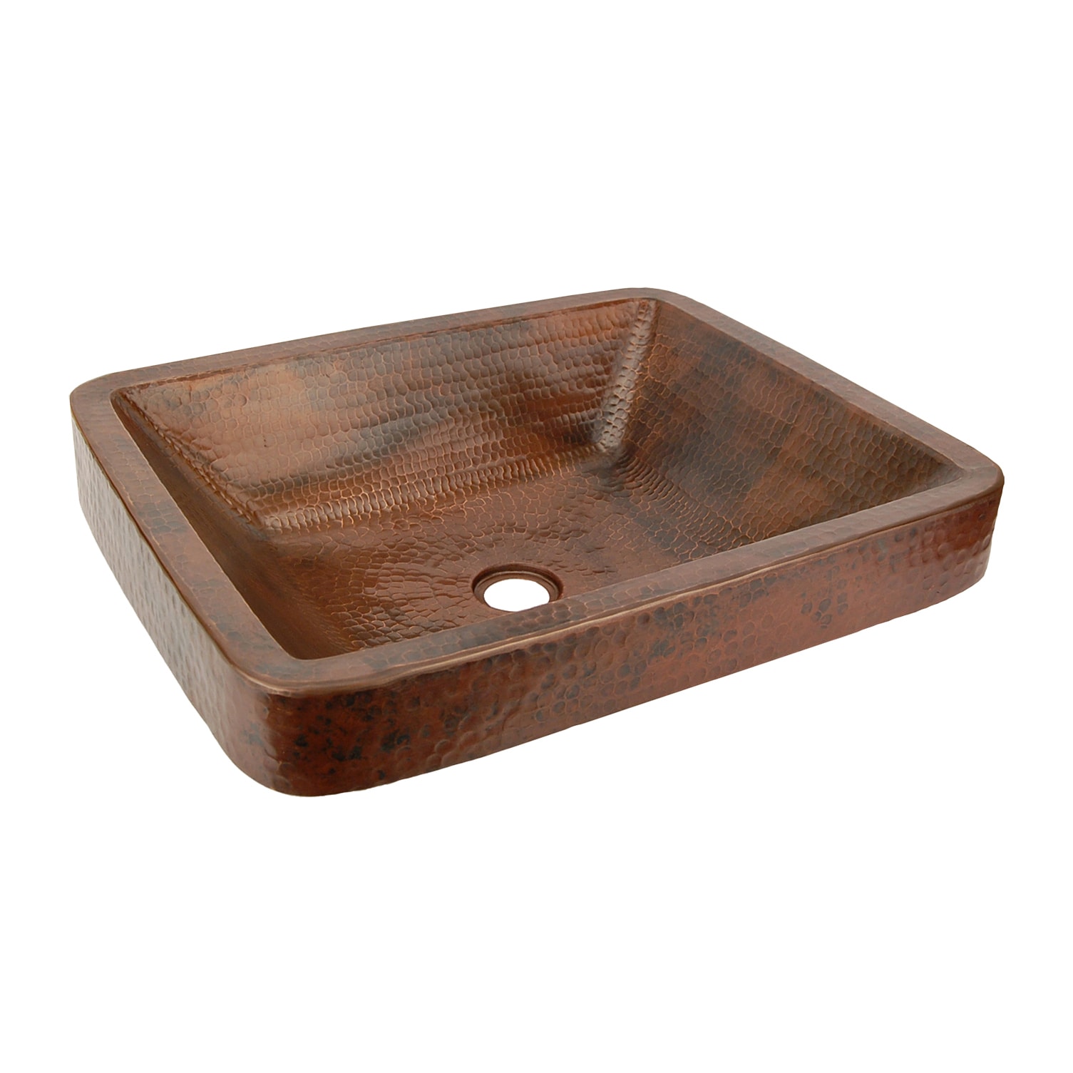 Premier Copper Products Rectangle Skirted Vessel Hammered Copper Sink Overstock Com Shopping The Best Deals On Bathroom Sinks