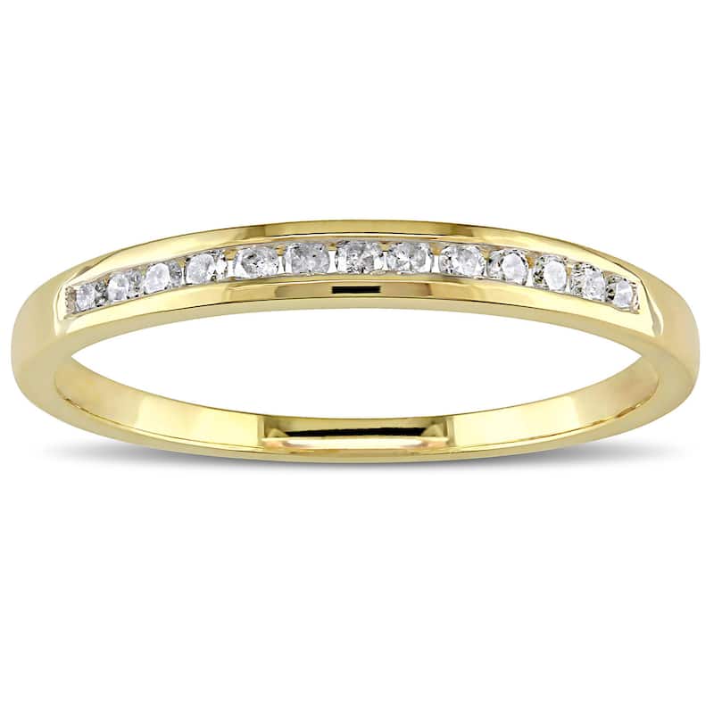 Miadora 10k Yellow or Rose Gold 1/8ct TDW Diamond Wedding Band - 5 - Yellow
