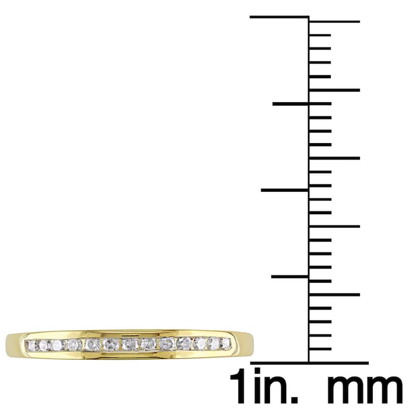 Miadora 10k Yellow or Rose Gold 1/8ct TDW Diamond Wedding Band
