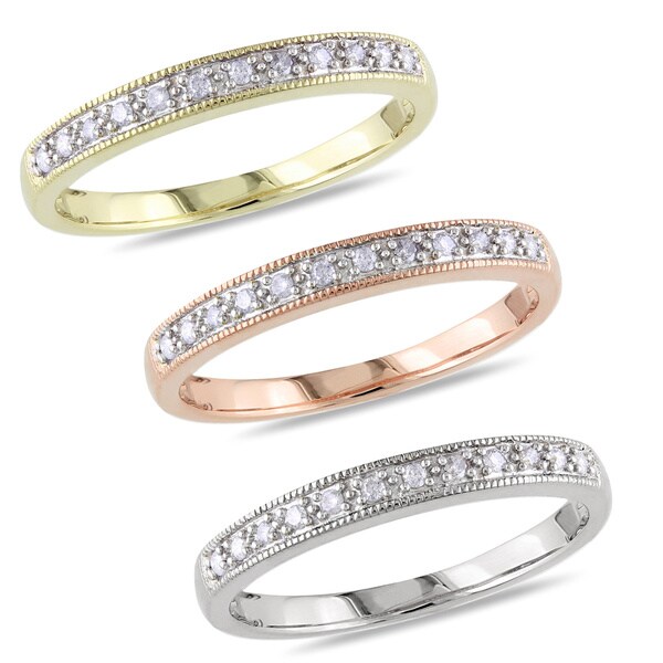Miadora 10k Gold 1/10ct TDW Diamond Wedding Band