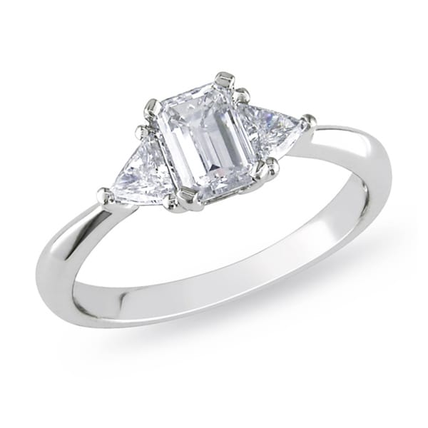 Miadora Platinum 1ct TDW Emerald Cut Diamond Ring (G-H, I1-I2)