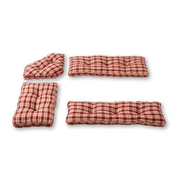 Nook Applegate Plaid Ruby Red 4-piece Cushion Set
