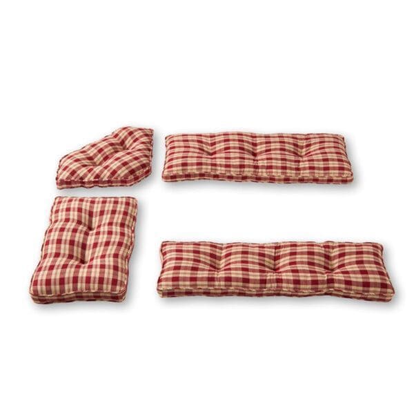 Shop Nook Applegate Plaid Ruby Red 4-piece Cushion Set - Overstock