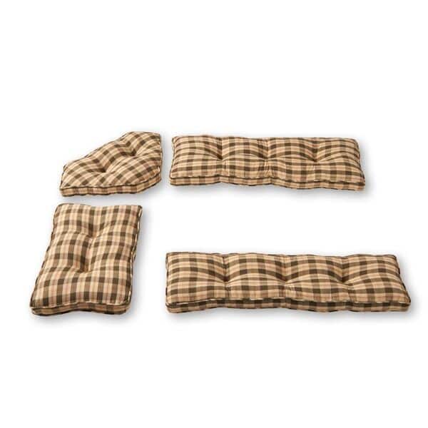 Greendale Home Fashions Applegate Plaid Olive Green 4-piece Nook Cushion Set
