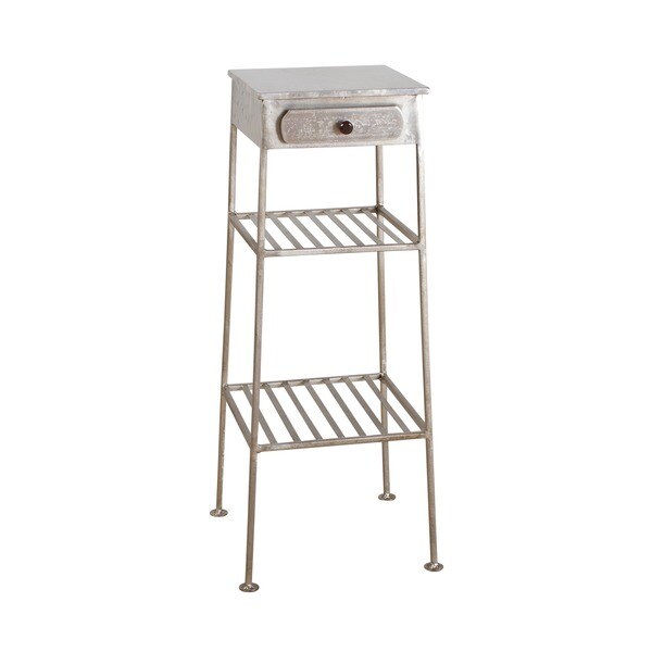 Handmade Shimie Iron One-Drawer End Table (India)