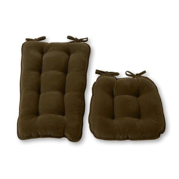 Sage 2-Piece Reversible Corduroy Jumbo Rocking Chair Cushion Set