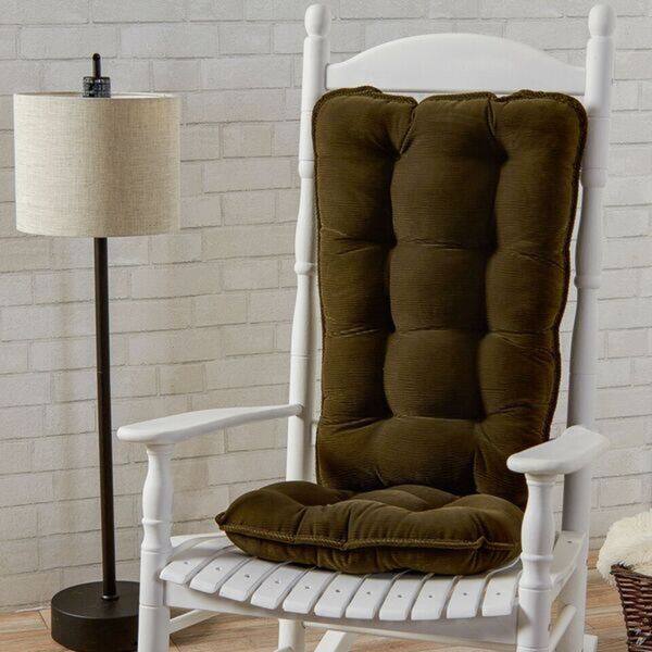 Sage 2-Piece Reversible Corduroy Jumbo Rocking Chair Cushion Set