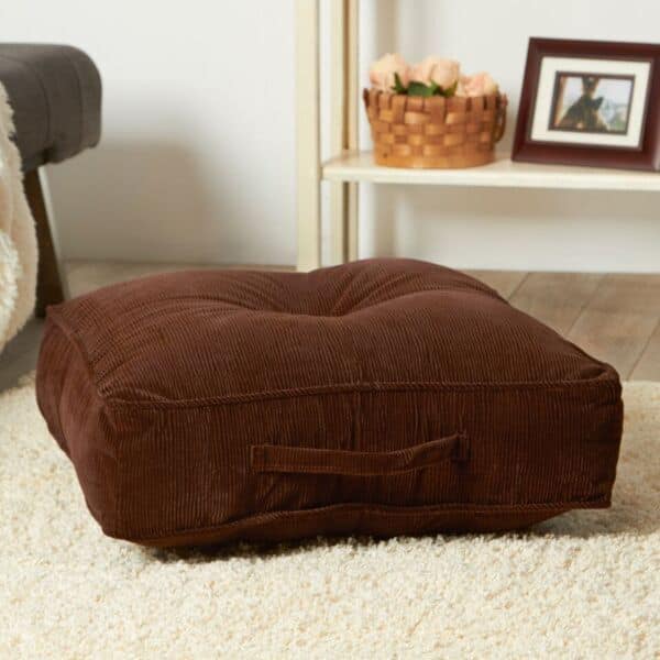 Omaha Corduroy Microfiber 21-inch Square Floor Pillow in Bitter