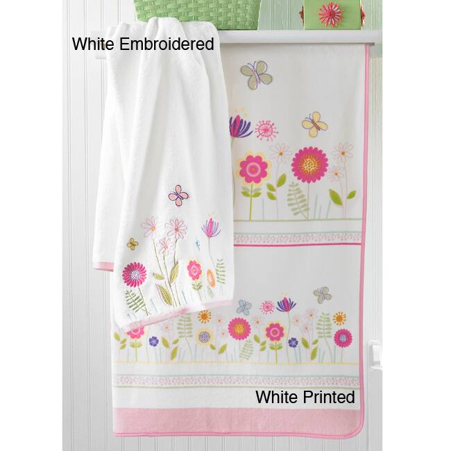 Floral Garden Embroidered or Velour Printed 6-piece Towel Set