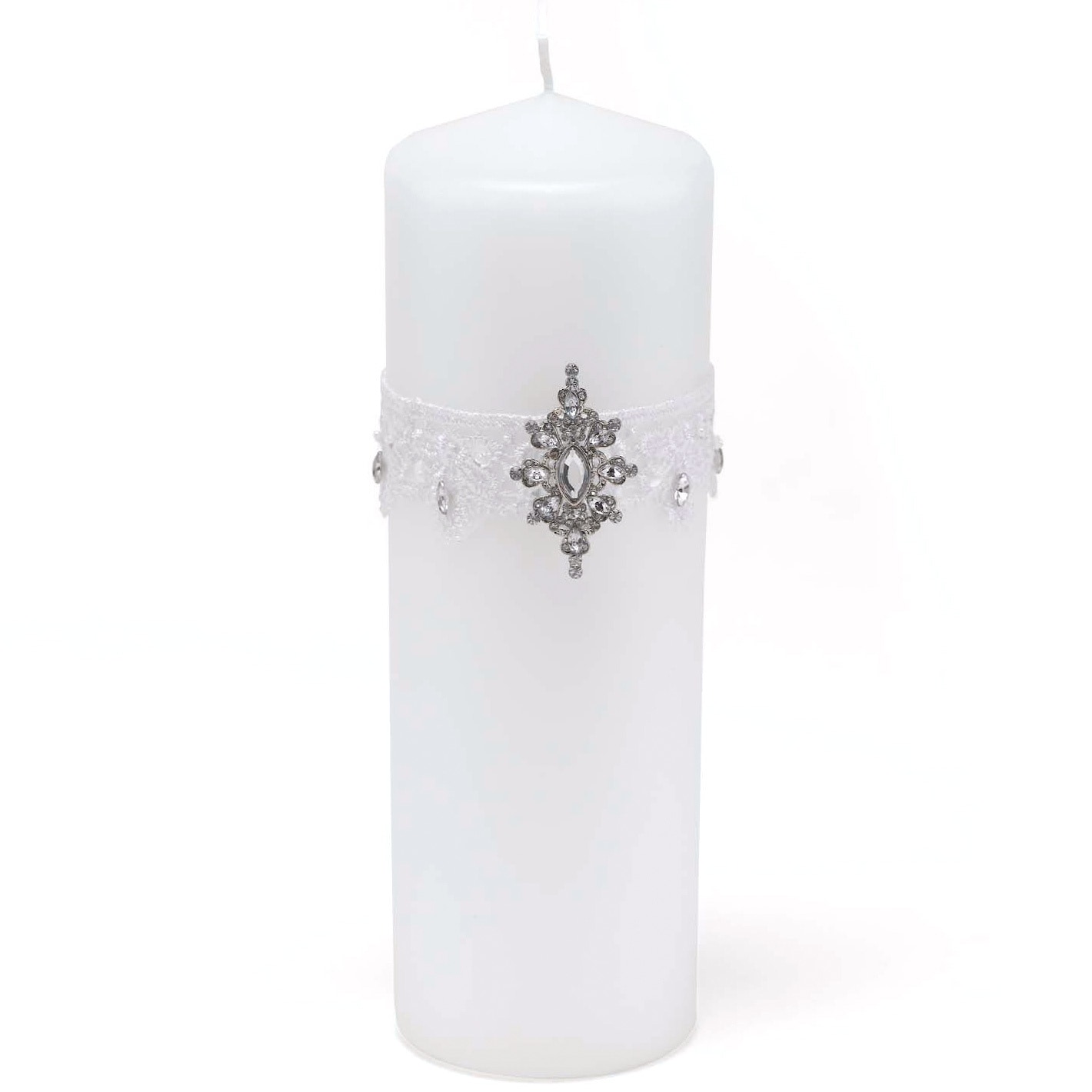 White Sparkling Elegance Unity Candle