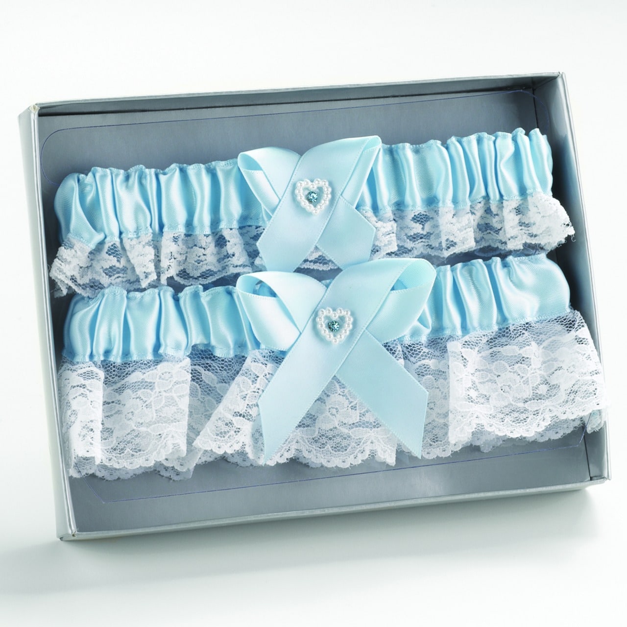 Blue Heart Keep/ Throw Garter Set