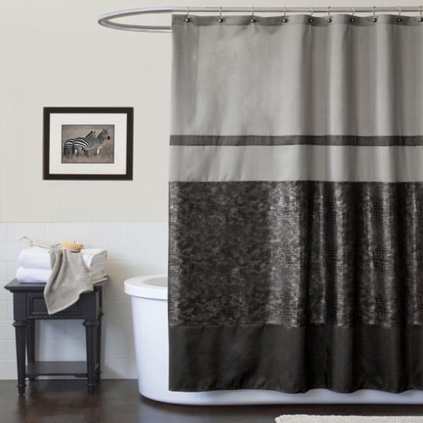 Shop Lush Decor  Crocodile Black  Shower  Curtain  Free 