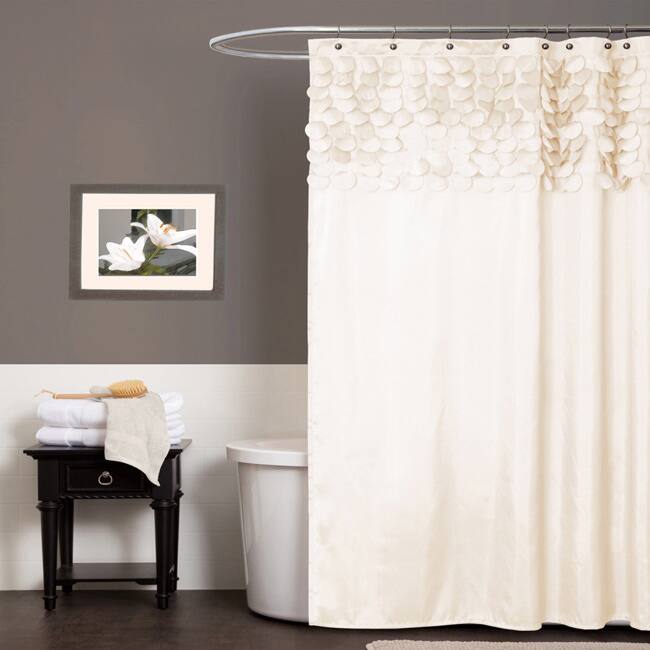 Lush Decor Lillian Beige Shower Curtain