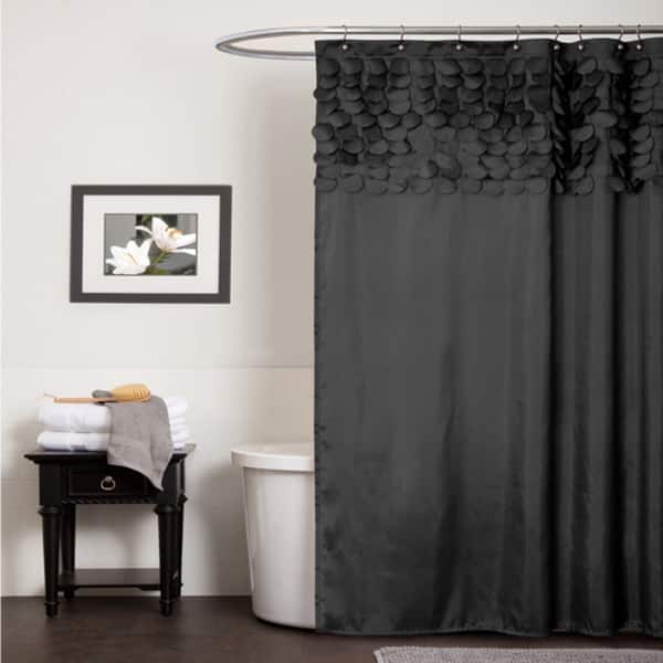 Shop Lush Decor Lillian Black Shower Curtain Free Shipping On