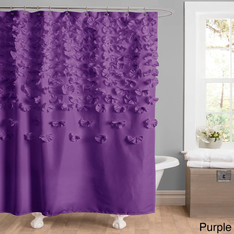 The Gray Barn Dogwood Ivory Shower Curtain - Purple