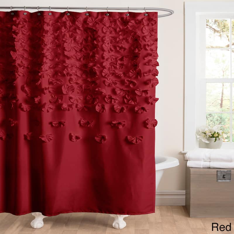 The Gray Barn Dogwood Ivory Shower Curtain - Red