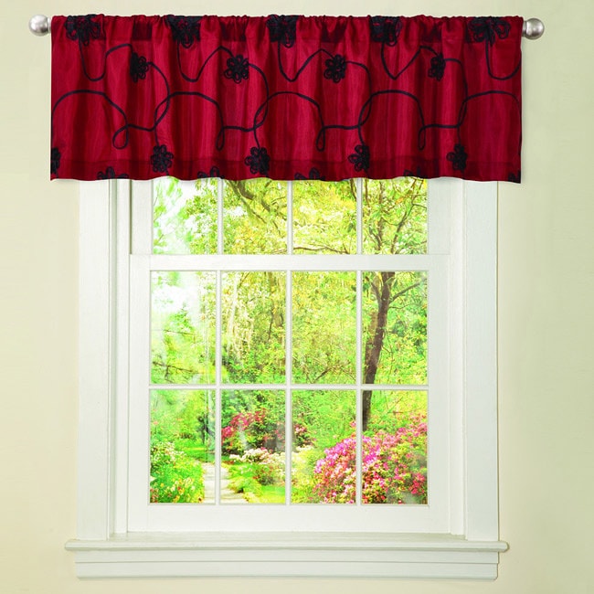 Lush Decor Red/ Black Milione Fiori Valance