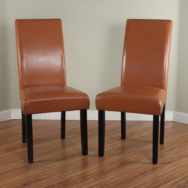 Villa Worn Brown Faux Leather Dining Chairs Set Of 2 Free Villa Worn Brown Faux Leather Dining Chairs Set Of 2