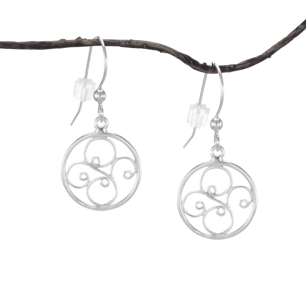 Handmade Jewelry by Dawn Small Round Filigree Sterling Silver Earrings (USA)