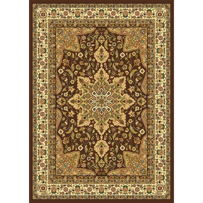 Contemporary Brown Heat set Rug (52 X72)