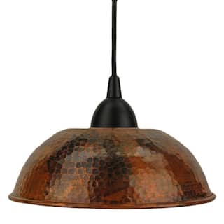 Hammered Copper 8.5" Dome Pendant Light in Oil Rubbed Bronze (L200DB)
