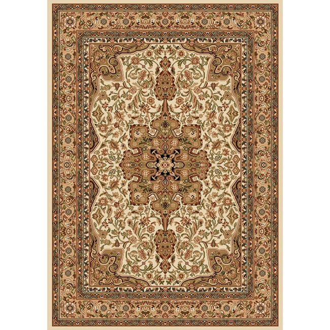 Contemporary Ivory Heat set Polypropylene Rug (52 X 72)