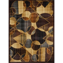 Contemporary Brown/ Blue Heat Set Rug (5'2 x 7'2) 5x8   6x9 Rugs