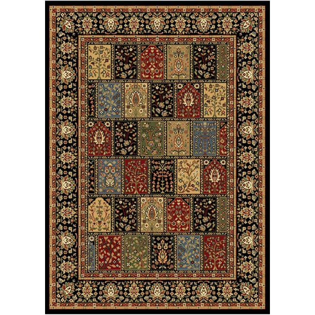 Contemporary Black Heat Set Rug (78 X 104)