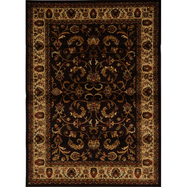 Contemporary Brown ivory Heat set Rug (52 X 72)