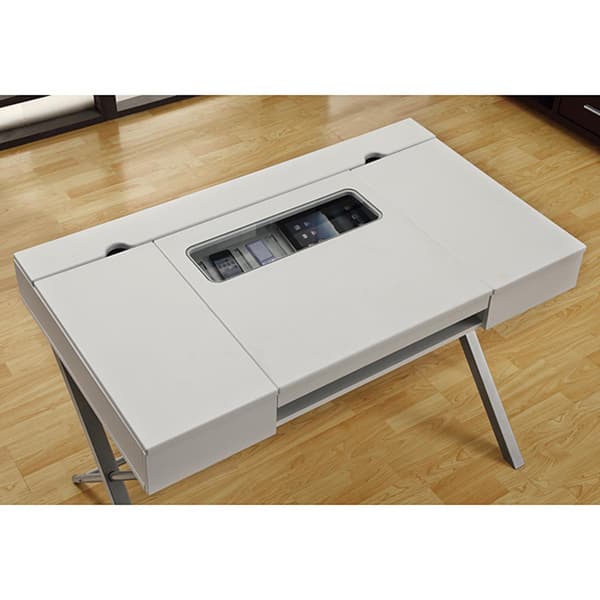 slide 2 of 4, Hollow-core 'Connect-It' White 48-inch Tablet Desk
