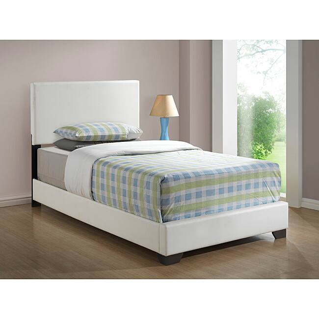 White Leather-look Twin Size Bed