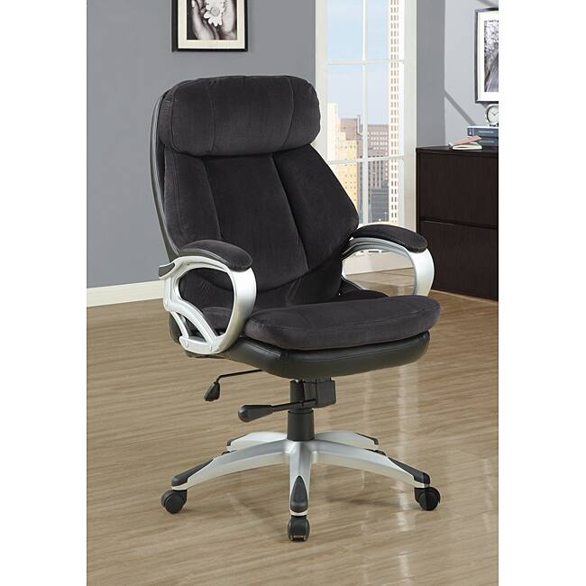 Dark Charcoal Grey Velvet Executive Office Chair