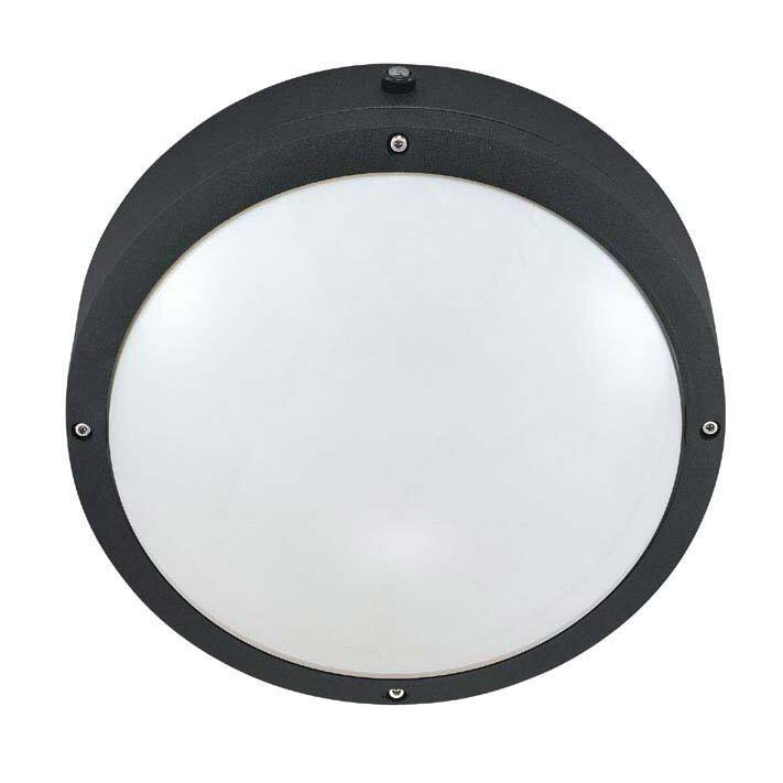 Hudson - 2 Light Round Wall/Ceiling Fixture - Matte Black with White Lexan