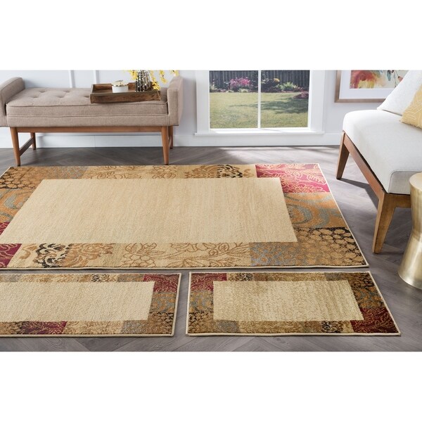 Alise Rhythm Beige Area Rug - 1'8 x 5'/1'8 x 2'8/5' x 7'