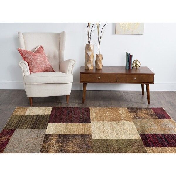 Alise Rhythm Red Area Rug (7'6 x 9'10)