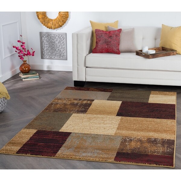 Alise Rhythm Red Area Rug - 7'6 x 9'10