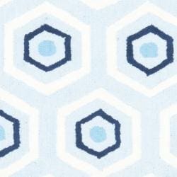 Handmade Children's Hexagon Light Blue Wool Rug (2'3 x 8') Safavieh Runner Rugs