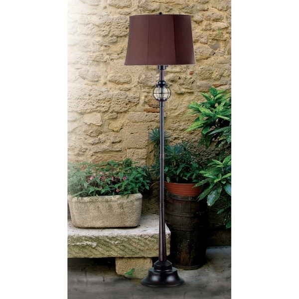 Design Craft Elton Gilded Copper Outdoor Floor Lamp