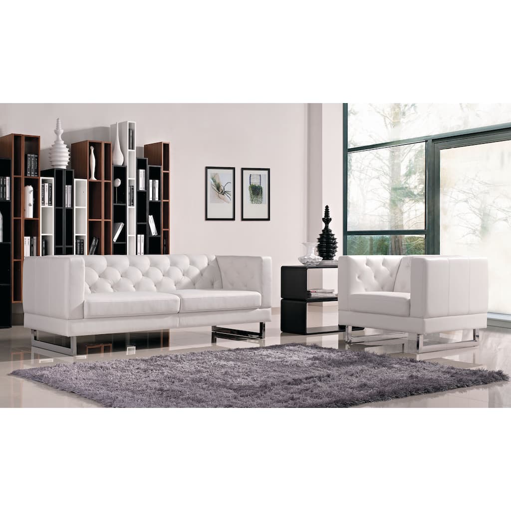 DG Casa White Allegro Sofa and Chair Set