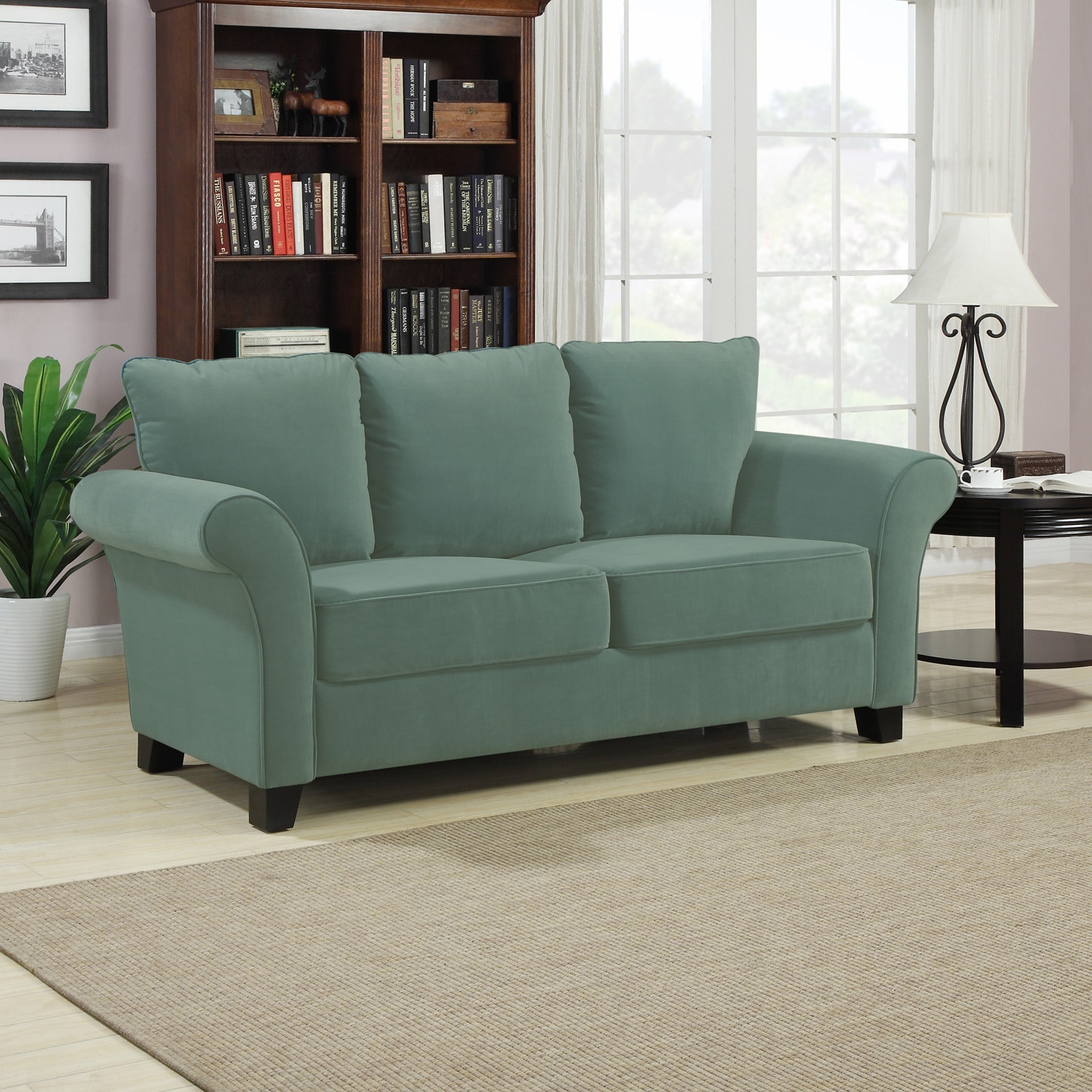 Portfolio Provant Turquoise Blue Velvet Sofa