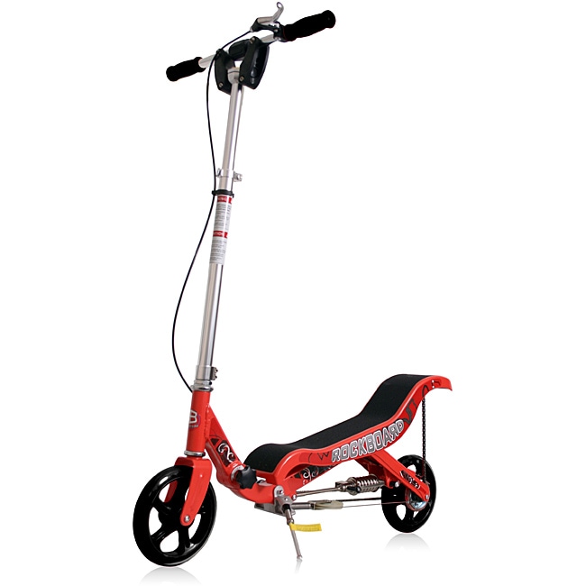 Rockboard Red Scooter (RedReinforced handlebar assembly for safetyOversized nylon coupler allows handlebars to be folded for compact storageTelescope downpipe with height adjustment lock lets you adjust the handles to your exact height Comfort grip and al